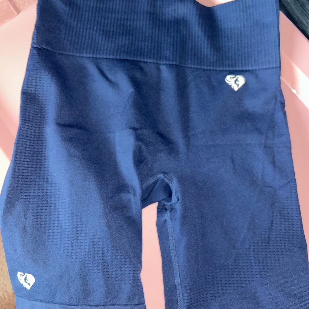 Navy Blue Leggings with Heart Logo